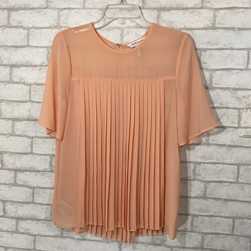 BCBGeneration coral pleated blouse size small